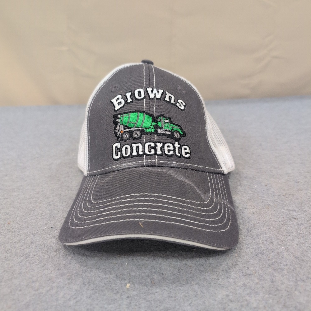 Crown Browns Concrete Cement Trucker Hat Gray White Mesh Adjustable Cap NA308 - Picture 1 of 5